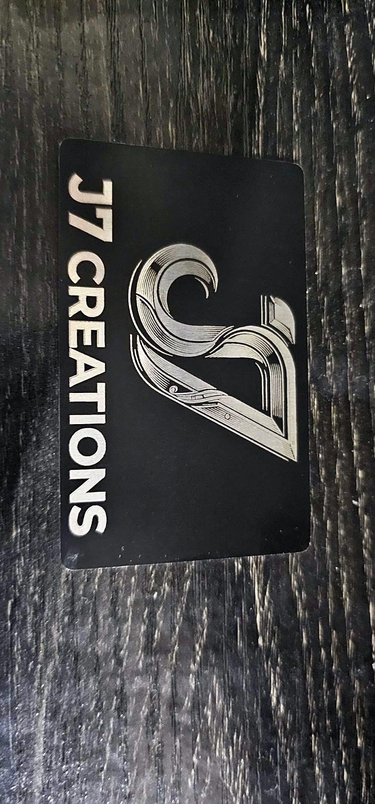 J7 Creations Laser Engraved Business Card - Front with Logo
